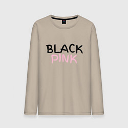 Лонгслив хлопковый мужской Граффити BlackPink, цвет: миндальный