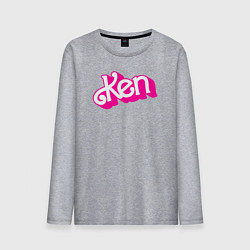 Лонгслив хлопковый мужской Логотип розовый Кен, цвет: меланж