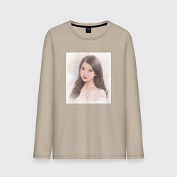 Лонгслив хлопковый мужской Милая АйЮ - IU, цвет: миндальный
