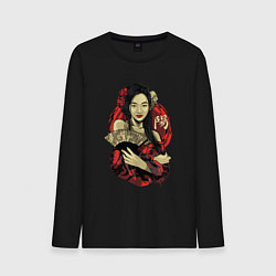 Мужской лонгслив Гейша с веером