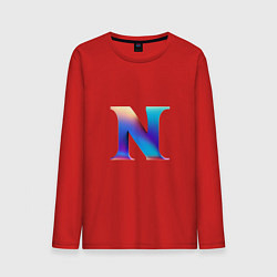 Мужской лонгслив Буква N градиент - нейросеть