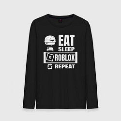 Лонгслив хлопковый мужской Роблокс на повторе, цвет: черный