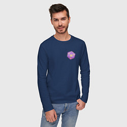 Лонгслив хлопковый мужской Baldurs Gate 3 D20, цвет: тёмно-синий — фото 2