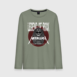 Лонгслив хлопковый мужской Металлика рок легенда, цвет: авокадо