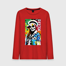 Лонгслив хлопковый мужской Skeleton fashionista - Milano - pop art, цвет: красный