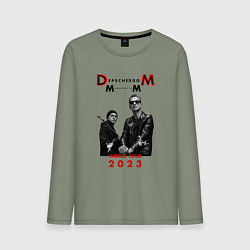 Лонгслив хлопковый мужской Depeche Mode 2023 Memento Mori - Dave & Martin 03, цвет: авокадо