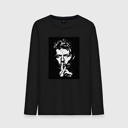 Лонгслив хлопковый мужской David Bowie - Silence, цвет: черный
