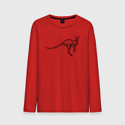 Лонгслив хлопковый мужской Кенгуру в прыжке, цвет: красный