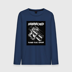 Лонгслив хлопковый мужской Hammond - Sound Soul Superb, цвет: тёмно-синий