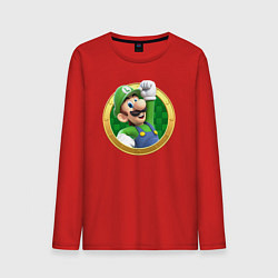 Лонгслив хлопковый мужской Луиджи значок, цвет: красный