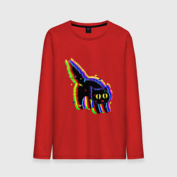 Лонгслив хлопковый мужской Глюк кот - Technical Glitch, цвет: красный