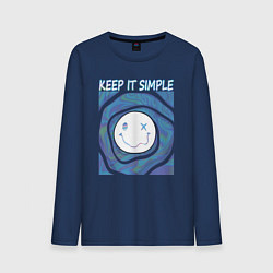 Лонгслив хлопковый мужской Keep it simple, цвет: тёмно-синий