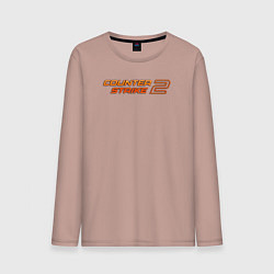 Лонгслив хлопковый мужской Counter strike 2 orange logo, цвет: пыльно-розовый