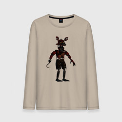 Лонгслив хлопковый мужской Кошмарный тёмный Фокси, цвет: миндальный