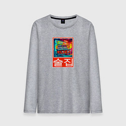 Мужской лонгслив Корейский неоновый бар