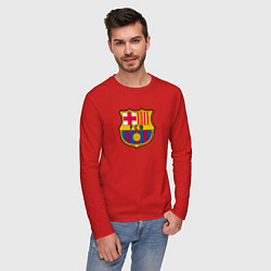 Лонгслив хлопковый мужской Barcelona fc sport, цвет: красный — фото 2