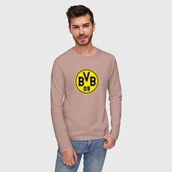 Лонгслив хлопковый мужской Borussia fc sport, цвет: пыльно-розовый — фото 2