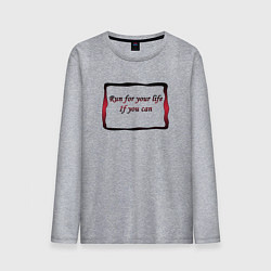 Лонгслив хлопковый мужской Run for your life, цвет: меланж