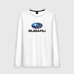 Лонгслив хлопковый мужской Subaru sport auto, цвет: белый