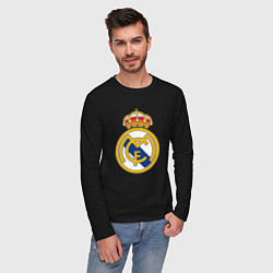 Лонгслив хлопковый мужской Real madrid fc sport, цвет: черный — фото 2