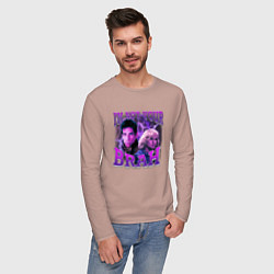 Лонгслив хлопковый мужской Im not your brah, цвет: пыльно-розовый — фото 2