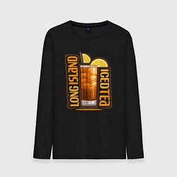 Лонгслив хлопковый мужской Лонг айленд, цвет: черный