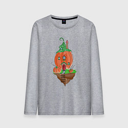 Мужской лонгслив Тыквенный домик на летающем острове