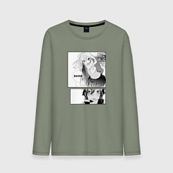 Лонгслив хлопковый мужской Манга Хоримия, цвет: авокадо