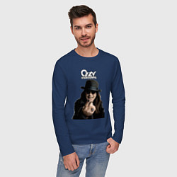 Лонгслив хлопковый мужской Ozzy Osbourne fist, цвет: тёмно-синий — фото 2