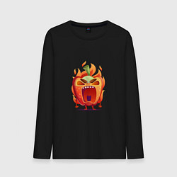 Лонгслив хлопковый мужской Очень злой перец, цвет: черный