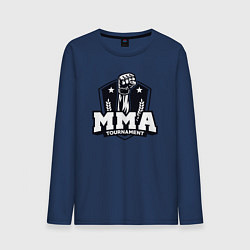Лонгслив хлопковый мужской Турнир MMA, цвет: тёмно-синий