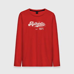 Лонгслив хлопковый мужской Authentic 1971, цвет: красный