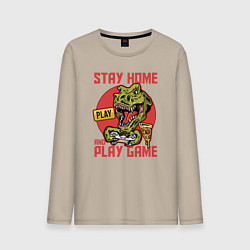 Мужской лонгслив Stay home and play game
