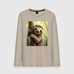 Мужской лонгслив Ленивец в лесу