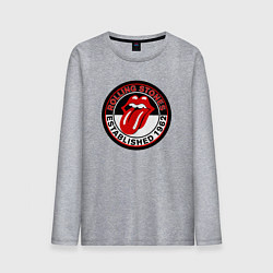 Лонгслив хлопковый мужской Rolling Stones established 1962, цвет: меланж