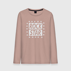 Лонгслив хлопковый мужской Star rock, цвет: пыльно-розовый