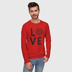 Лонгслив хлопковый мужской Lover volleyball, цвет: красный — фото 2