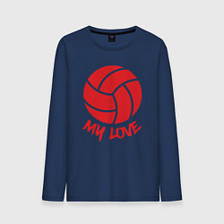 Лонгслив хлопковый мужской Volleyball my love, цвет: тёмно-синий