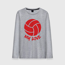 Лонгслив хлопковый мужской Volleyball my love, цвет: меланж