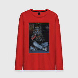 Мужской лонгслив Кот - задрот