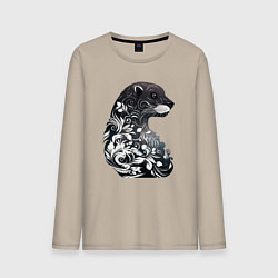 Мужской лонгслив Цветочная выдра