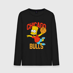 Лонгслив хлопковый мужской Чикаго Буллз Барт Симпсон, цвет: черный