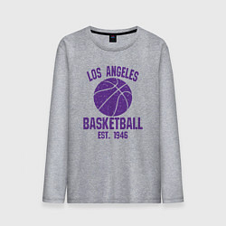 Лонгслив хлопковый мужской Basketball Los Angeles, цвет: меланж