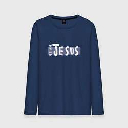 Лонгслив хлопковый мужской Depeche Mode - personal jesus logo, цвет: тёмно-синий