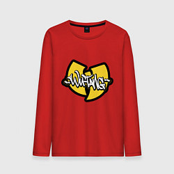 Лонгслив хлопковый мужской Wu tang - logo, цвет: красный