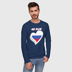 Лонгслив хлопковый мужской 48 регион Липецкая область, цвет: тёмно-синий — фото 2