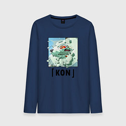 Лонгслив хлопковый мужской Кон - призыв лиса, цвет: тёмно-синий