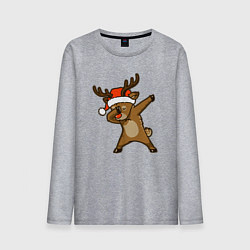 Лонгслив хлопковый мужской Dabbing deer, цвет: меланж