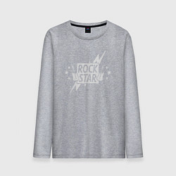 Лонгслив хлопковый мужской Guitar rock star, цвет: меланж