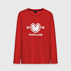 Лонгслив хлопковый мужской Момаленд лого, цвет: красный